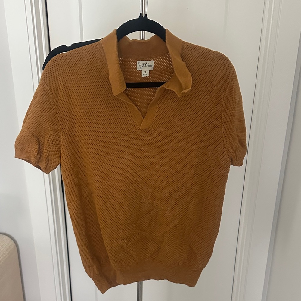 J. Crew Men's Short Sleeve Polo in Mustard